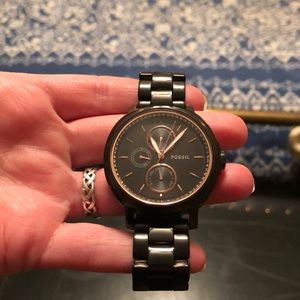 Fossil watch. Black and rose gold